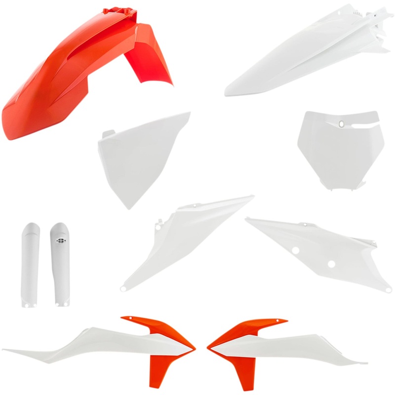 Acerbis Full Replacement Body Kit - OEM White/Orange 2726497118