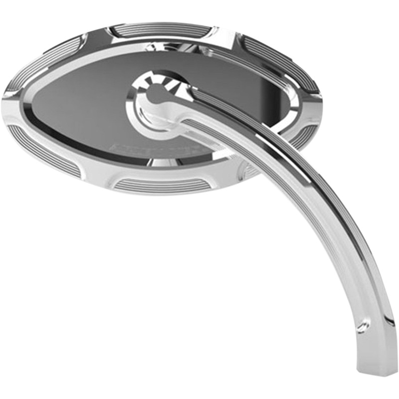 Arlen Ness Mirror - Beveled - Side View - Short - Cat Eye - Chrome - Left 13-131