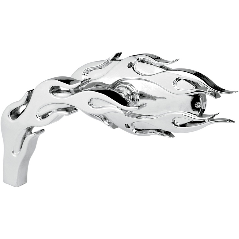 Arlen Ness Mirror - Micro - Flamed - Side View - Oval - Chrome - Left 13-070