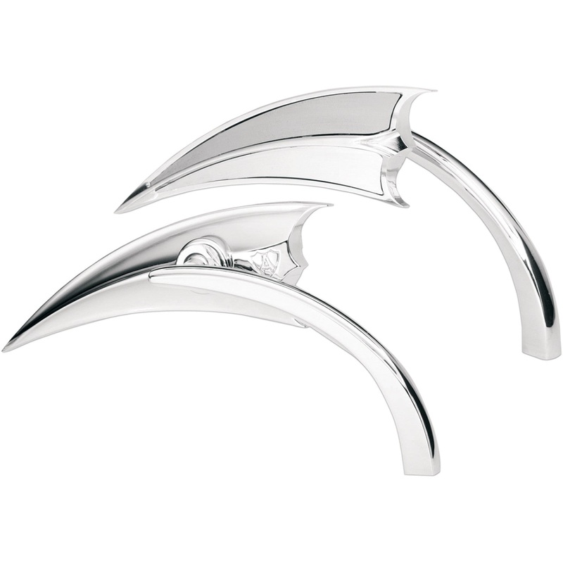 Arlen Ness Mirror - Micro - Scoop - Side View - Triangle - Chrome - Left 13-060