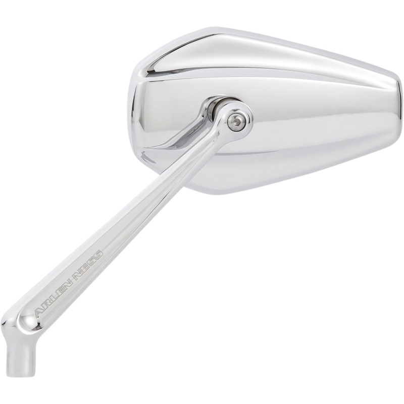 Arlen Ness Mirror - Mini/Stocker - Side View - Hexagon - Chrome - Left 13-157