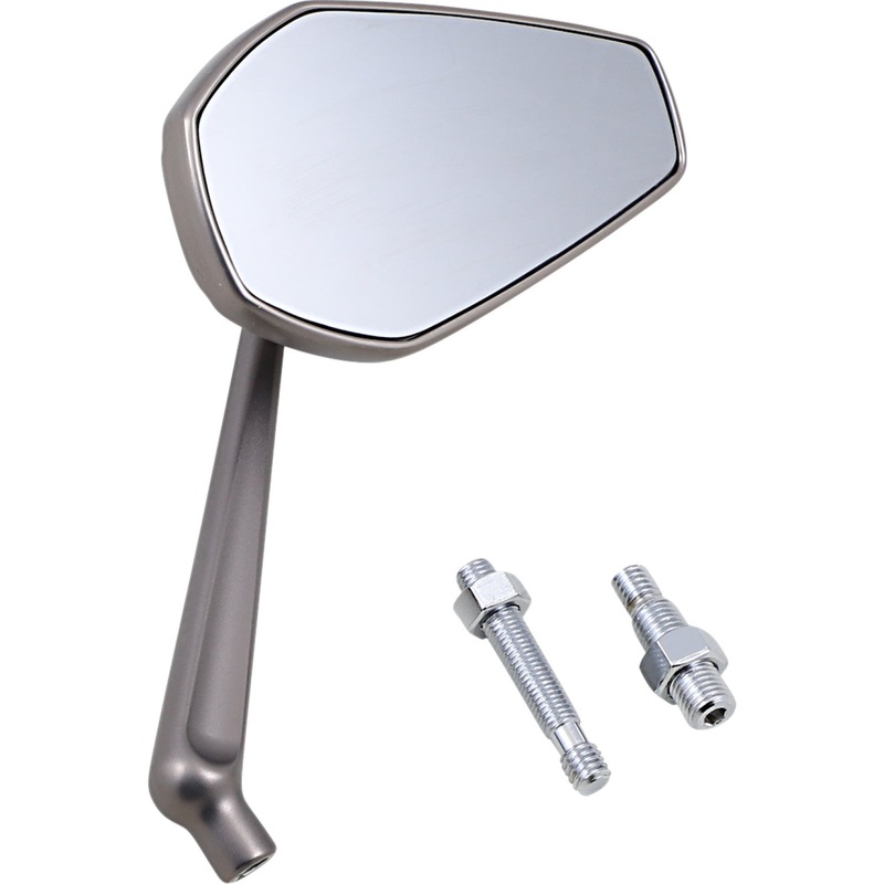 Arlen Ness Mirror - Mini Stocker - Side View - Oval - Titanium - Left 13-168