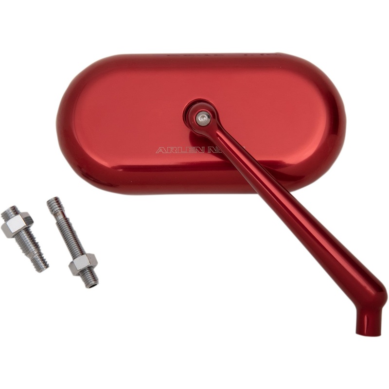Arlen Ness Mirror - Side View - Oval - Red - Right 13-179