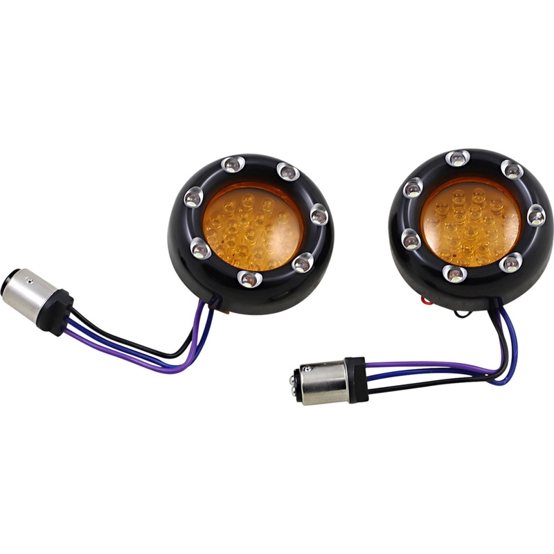Arlen Ness LED Light Kit for Factory Turn Signal Housing - Amber/White - Black 12-759