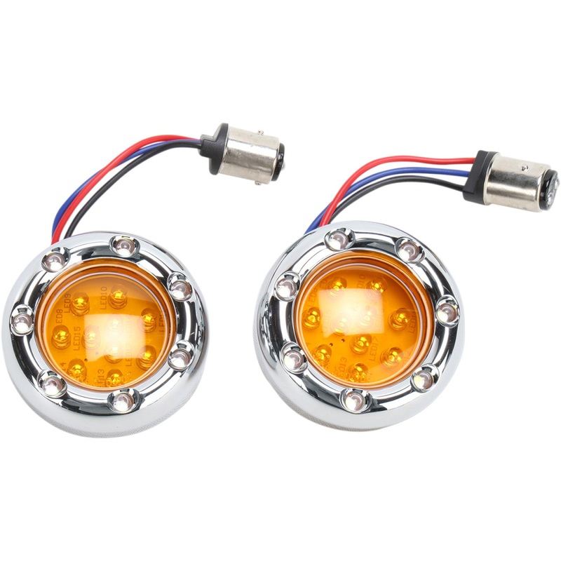 Arlen Ness LED Light Kit for Factory Turn Signal Housing - Amber/White - Chrome 12-757