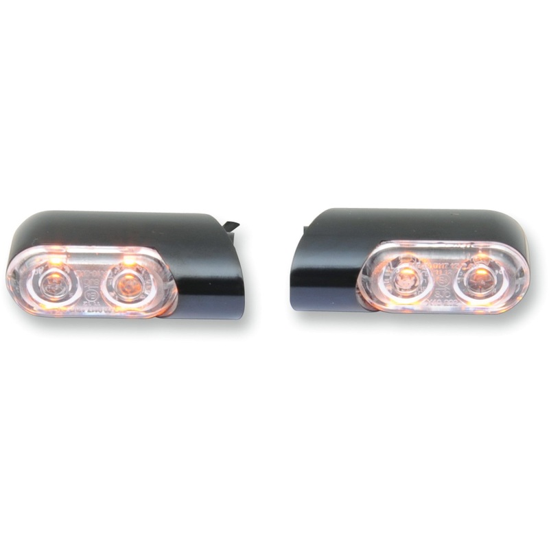 Arlen Ness Marker Lights - Amber/Front - Black 12-761
