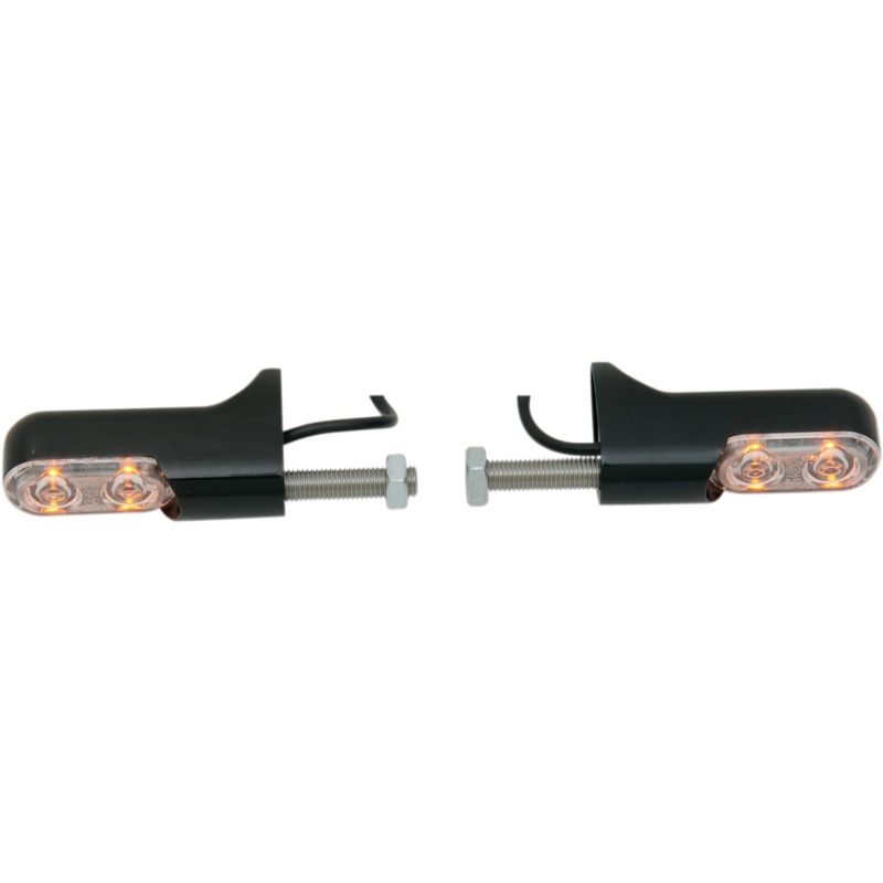 Arlen Ness Marker Lights - Amber/Rear - Black 12-744