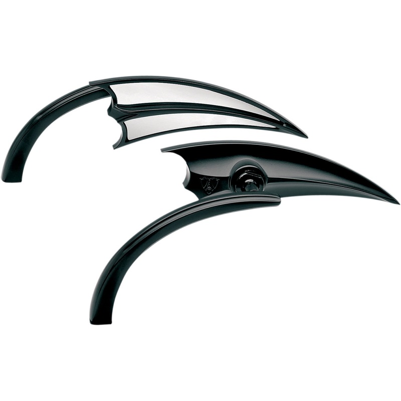 Arlen Ness Mirror - Micro - Scoop - Side View - Triangle - Black - Right 13-029