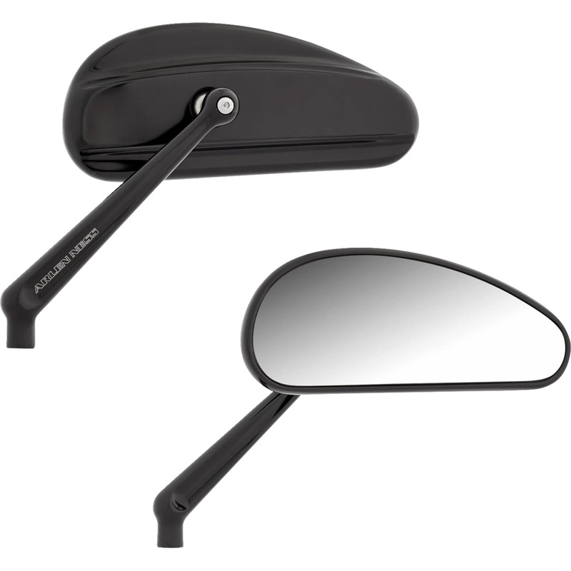 Arlen Ness Mirrors - Downdraft - Side View - Elongated - Black 510-026