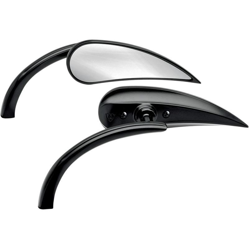 Arlen Ness Mirror - Micro - Rad 2 - Side View - Teardrop - Black - Right 13-401