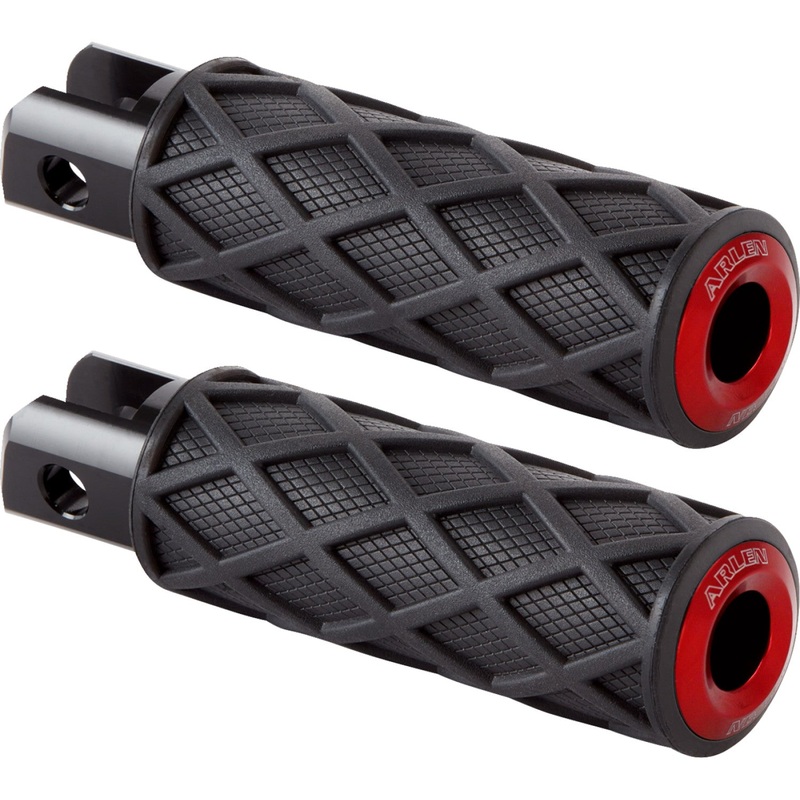 Arlen Ness Diamond Footpegs - Driver - Red 400-058