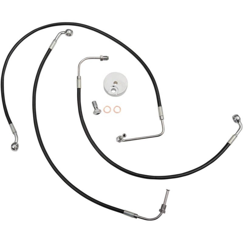 LA Choppers Brake Line - 12" - 14" Ape Hanger Handlebars - Black LA-8010B13B