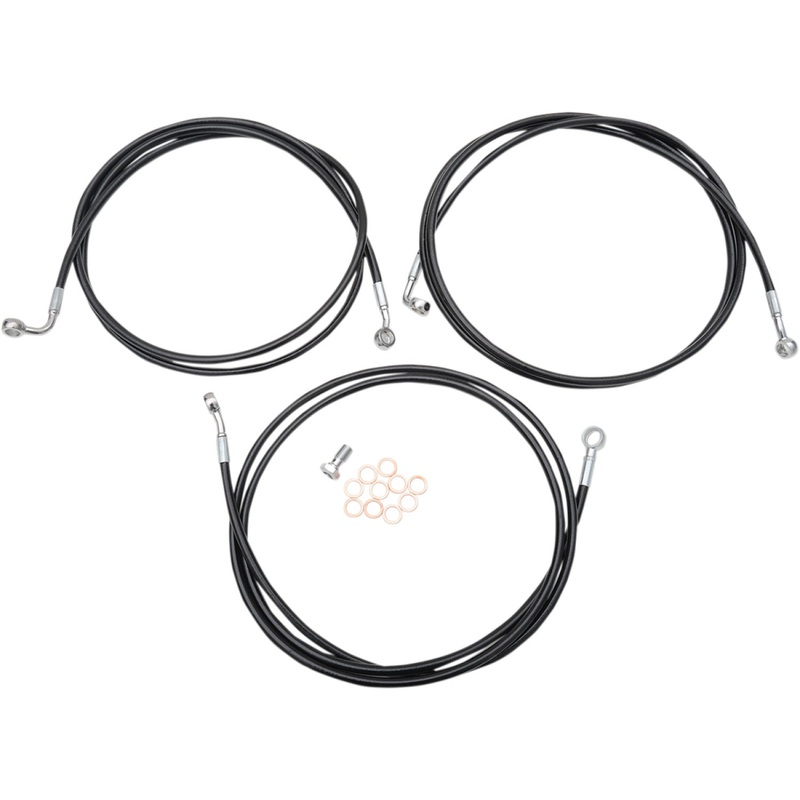 LA Choppers Brake Line - 18" - 20" Ape Hanger Handlebars - Black LA-8052B19B