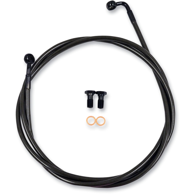 LA Choppers Brake Lines - 12" - 14" Ape Hanger Handlebars - Midnight LA-8100B13M