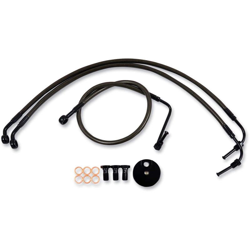 LA Choppers Brake Lines - 18" - 20" Ape Hanger Handlebars - Midnight LA-8010B19M