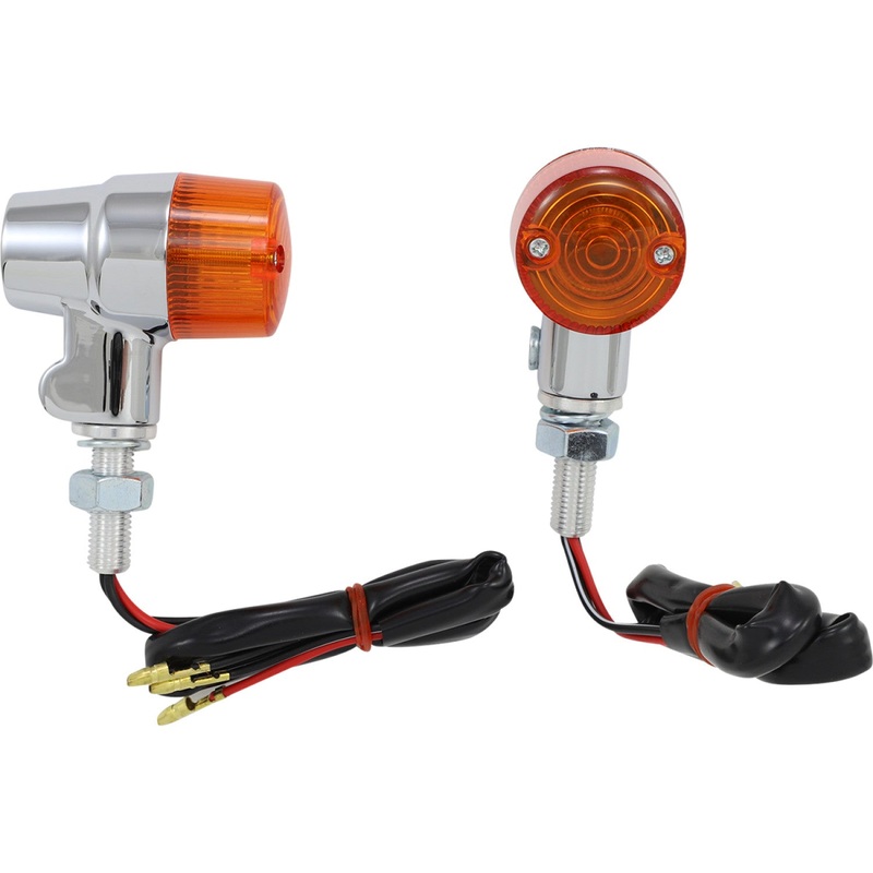 K&S TECHNOLOGIES Marker Light - Dual Filament - Amber/Chrome 25-8607