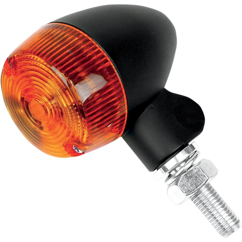 K&S Technologies Marker Light - Single Filament - Black/Amber - Style 1 25-8320BK