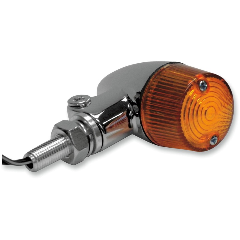 K&S Technologies Marker Light - Single Filament - Chrome/Amber 25-8330CM
