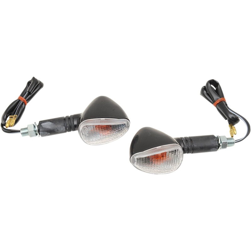 K&S Technologies Marker Lights - Single Filament - Black/Clear 25-8403