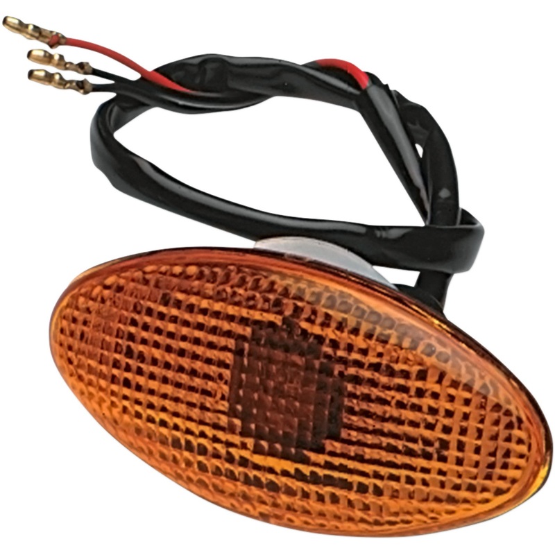 K&S Technologies Flat Oval Marker Light - Large - Amber 25-8275