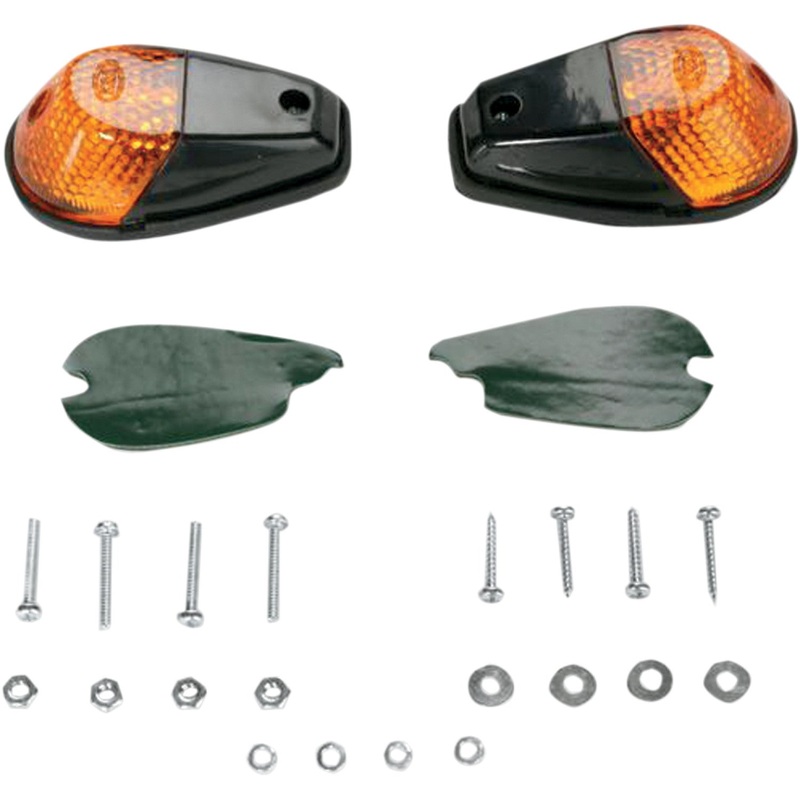 K&S Technologies Flush Mount Marker Lights - Black/Amber 25-8018