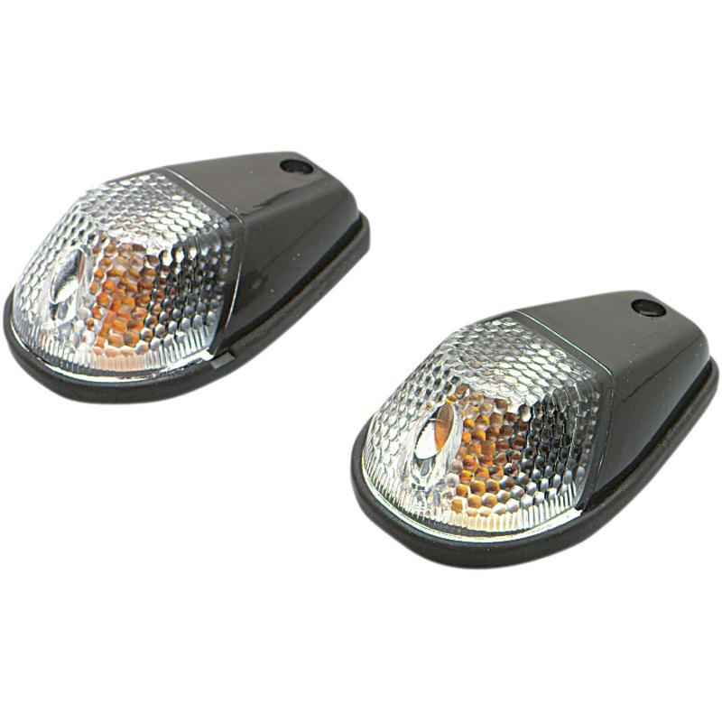 K&S Technologies Flush Mount Marker Lights - Black/Clear 25-8022