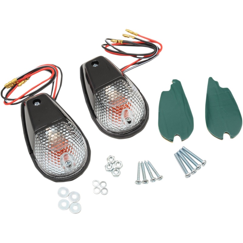 K&S Technologies Flush Mount Marker Lights - Black/Clear 25-8023