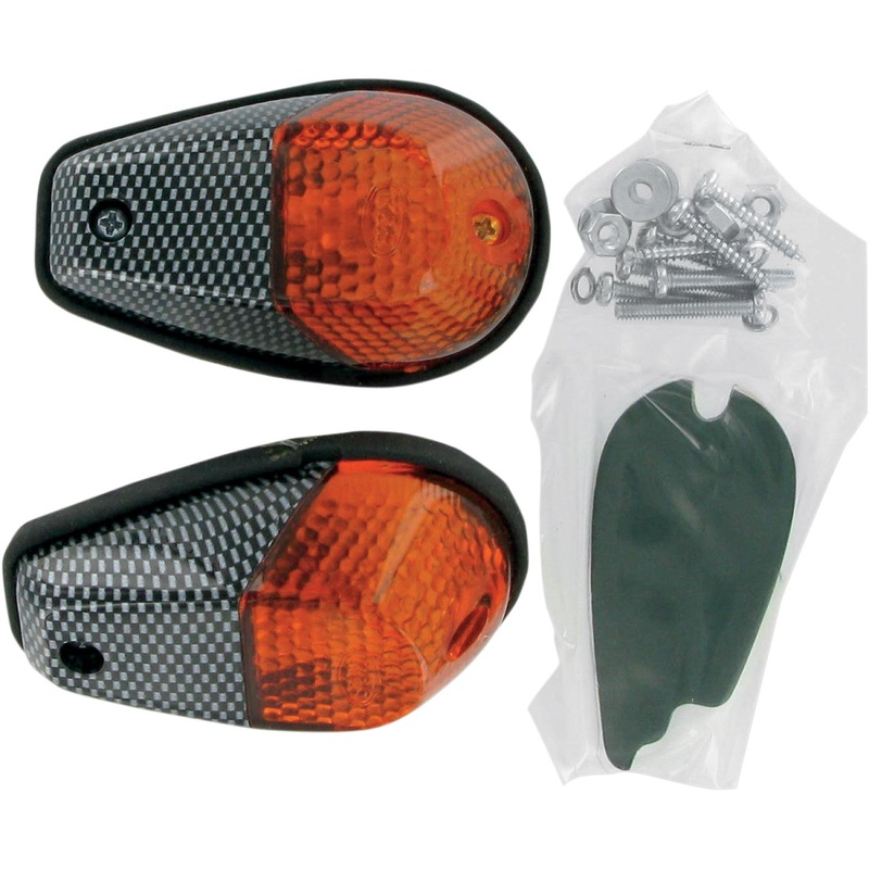 K&S Technologies Flush Mount Marker Lights - Carbon/Amber 25-8148