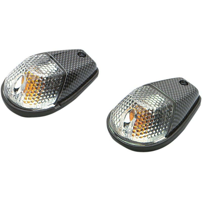 K&S Technologies Flush Mount Marker Lights - Carbon/Clear 25-8015