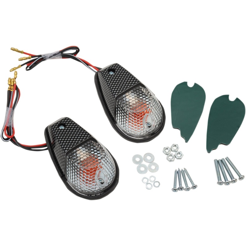 K&S Technologies Flush Mount Marker Lights - Carbon/Clear 25-8020