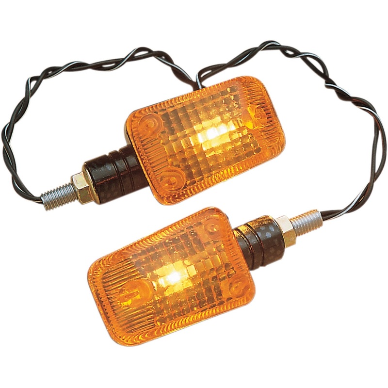 K&S Technologies Mini Stalk Marker Lights - Carbon/Amber 25-8149