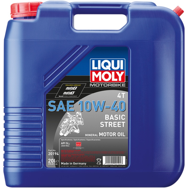 Liqui Moly Basic Street 4T Oil - 10W-40 - 20 Liters 20194