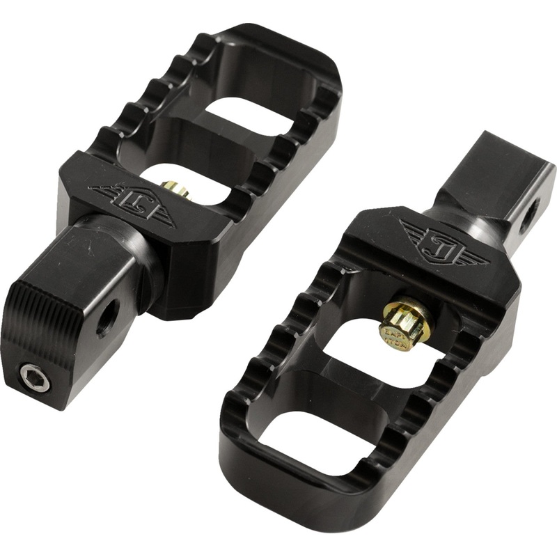 Joker Machine Serrated Stubby Footpegs - Black - Indian 08-642-8B